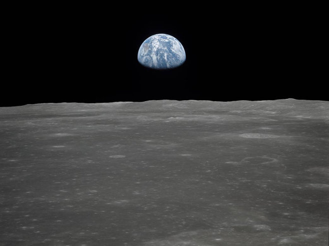 Apollo 11 photo: Earth, seen from Lunar orbit. (1969)