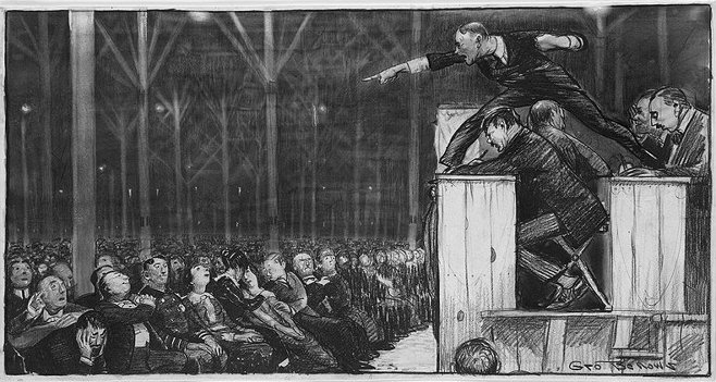 March 15, 1915: Billy Sunday giving another rip-roaring performance.