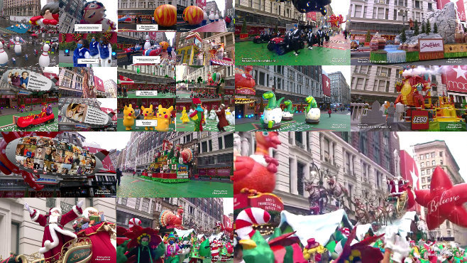 Macy's Thanksgiving Day Parade, New York City, 2020: collage from Verizon's telecast.