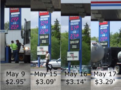 Sauk Centre gas prices May 9 - 17 2007