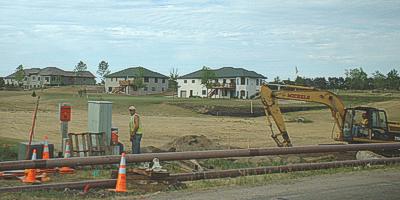 Pipes being buried east of Sauk Centre