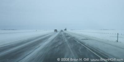 Blowing snow and ice, I94 Minnesota