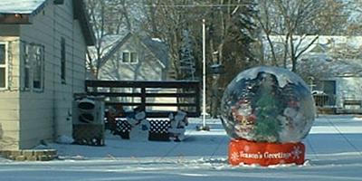 Inflatable snow globe, Sauk Centre.
