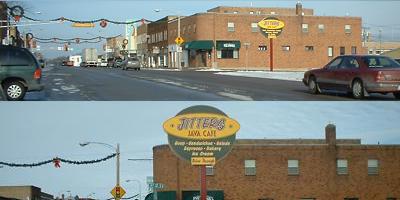 Jitters Java Cafe in Sauk Centre, Minnesota, has a new sign.