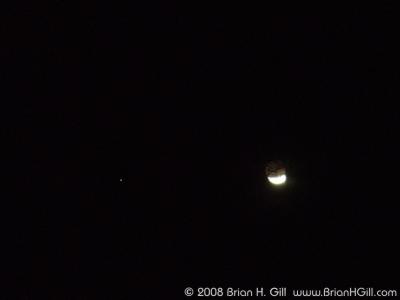Lunar eclipse, and a star, Sauk Centre, MN