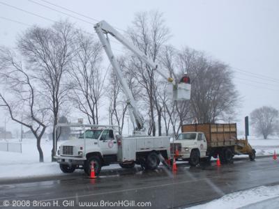 Utility work and wet snow: Sauk Centre, Minnesota