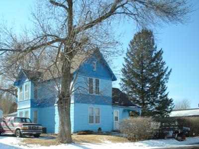A very blue house in Sauk Centre, Minnesota