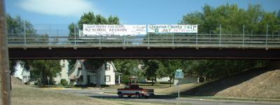 Banners on the bridge over Main in Sauk Centre