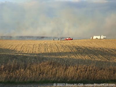 Sauk Centre fire crew at a field fire in rural Minnesota