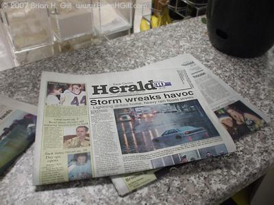 Sauk Herald after the big storm in Sauk Centre, Minnesota