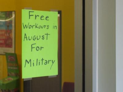 Free workouts in August for military, at Fitness Guru, Sauk Centre, Minnesota