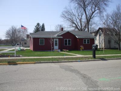 Red house in Sauk Centre, Minnesota. 