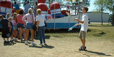 Juggler at the Stearns County Fair, Sauk Centre.