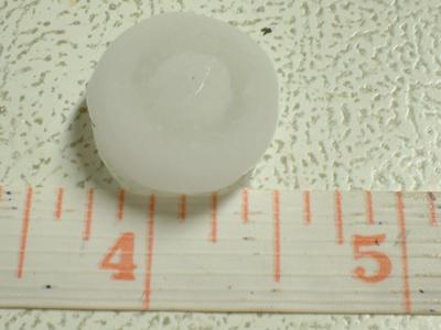 Three-quarters-inch hailstone