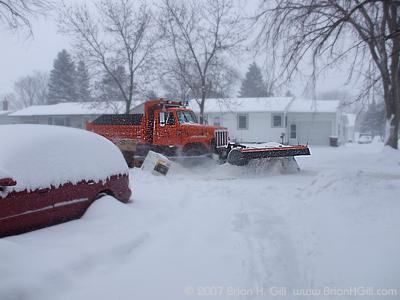 Snowplow on South Ash, Sauk Centre, Minnesota