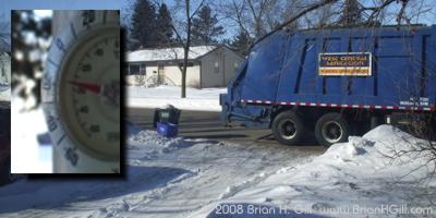 Sub-zero garbage pickup: Thanks! Sauk Centre, Minnesota