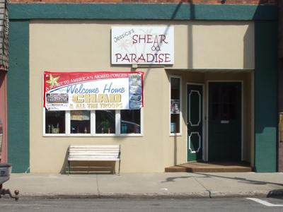 Shear Paradise welcomes Chad home from Iraq: in Sauk Centre, Minnesota