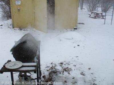 Winter grilling in Sauk Centre, Minnesota