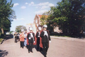 4th Degree Knights of Columbus lead the Guadaoupe Image procession